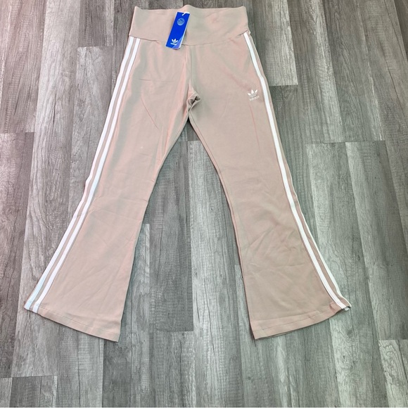 M womens ADIDAS originals 7/8 flare leggings size Medium 3 stripe trefoil - Picture 7 of 8